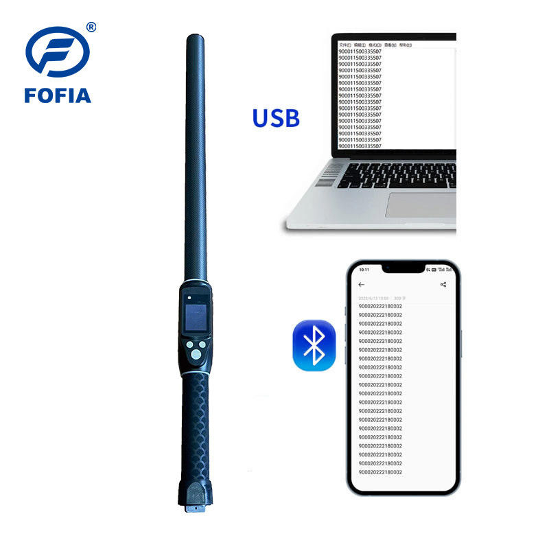 Langstrecken-Professionelle RFID-Tag Stick Reader PT290 mit OLED-Display Datenspeicherung für ID-Chip-Lesung UHF/LF