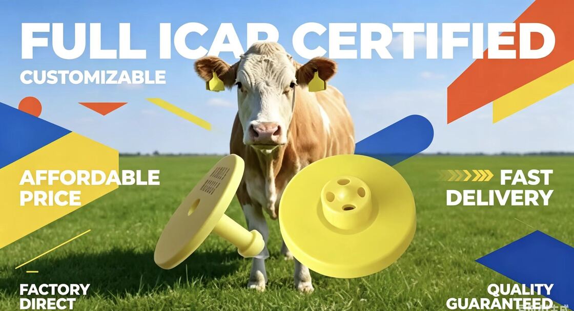 VOLLSTÄNDIG ICAR-zertifizierte, langlebige elektronische FDX-B-Ohrmarken für die Verfolgung und Identifizierung von Rindern, die die Überwachung des Viehbestands und die Rückverfolgbarkeit von landwirtschaftlichen Betrieben unterstützen