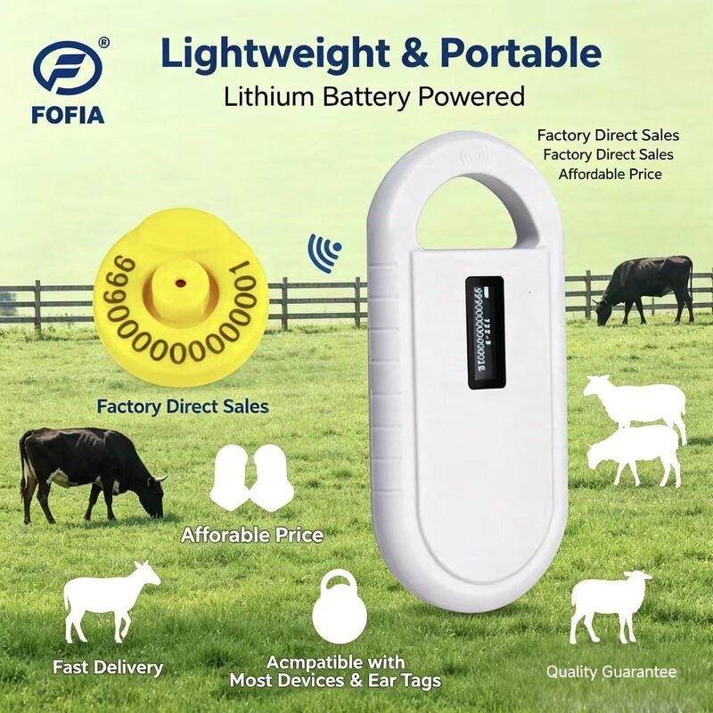 Animal Microchip Scanner mit Unterstützung für das Lesen von Mikrochip- und Temperaturdaten, kompatibel mit Temperaturchips der HT001-Serie