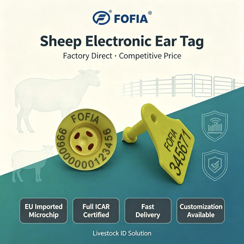 Elektronische Ohrmarke aus strapazierfähigem TPU-Material, ICAR-zertifiziert für die Identifizierung und Verfolgung von Nutztieren