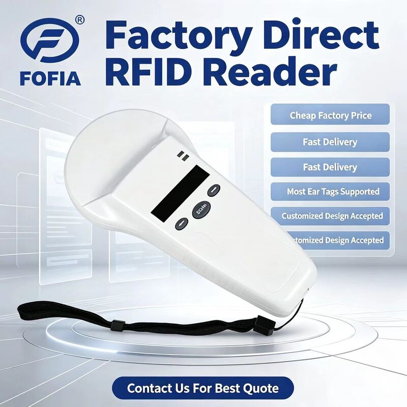 Wasserdichtes RFID Handheld Reader mit 128x32 OLED-Bildschirm USB für Plastik Langstreckenlösung für Haustiere und Farm & Ranch 125khz