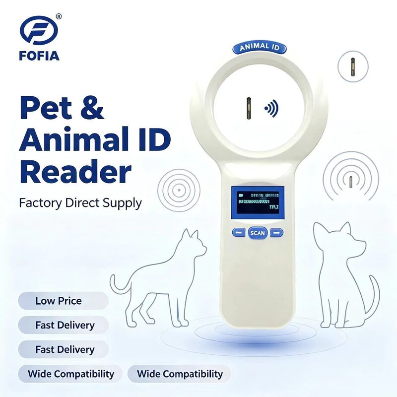 Wasserdicht FOFIA PT200 RFID Handheld Reader 128x64 OLED Bildschirm Fernlesen 10-20m ISO11784/5 Protokoll