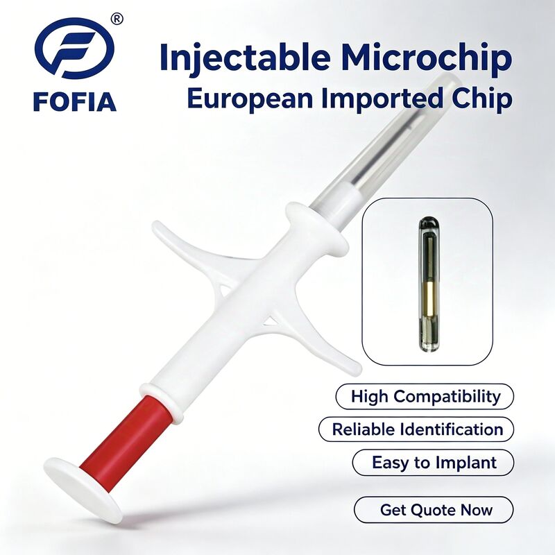 Fofia Neues ICAR-zertifiziertes RFID 134.2kHz PP Tier-ID-Mikrochip Wasserdicht für Haustiere 1,5 Jahre Garantie