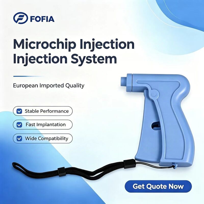 ICAR-zertifiziert Fofia 2026 Neues RFID 134,2 kHz Hunde-Tier-ID Mikrochip Split-Typ Kunststoff ZS008 wasserdicht für Haustiere