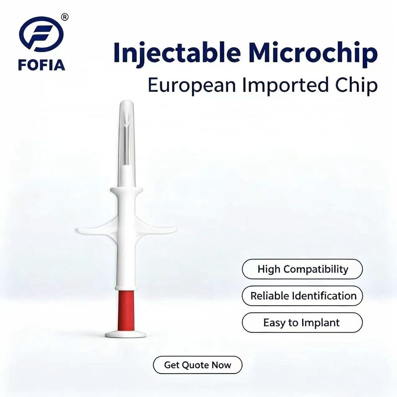 ICAR-zertifizierte FOFIA RFID 134,2 kHz Tier-Mikrochip FDX/EM4305 Chip IP67 Wasserdicht für Haustiere