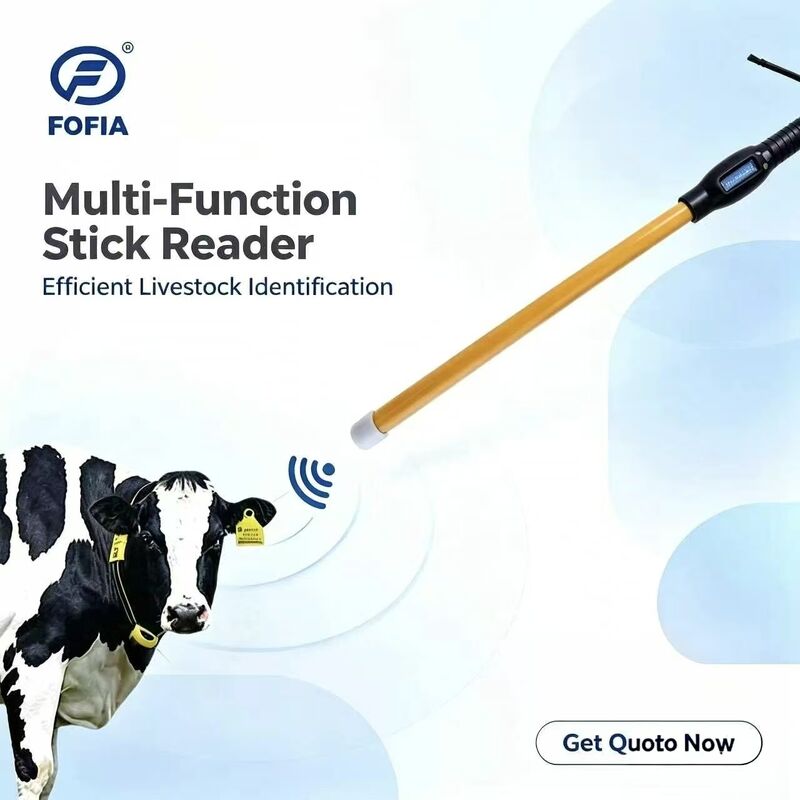 Neuer FOFIA wasserdichter RFID-Stab-Leser 134,2 kHz Rinder-ID USB RS232 7000 Datenspeicher ISO11784/5 Große Lesedistanz