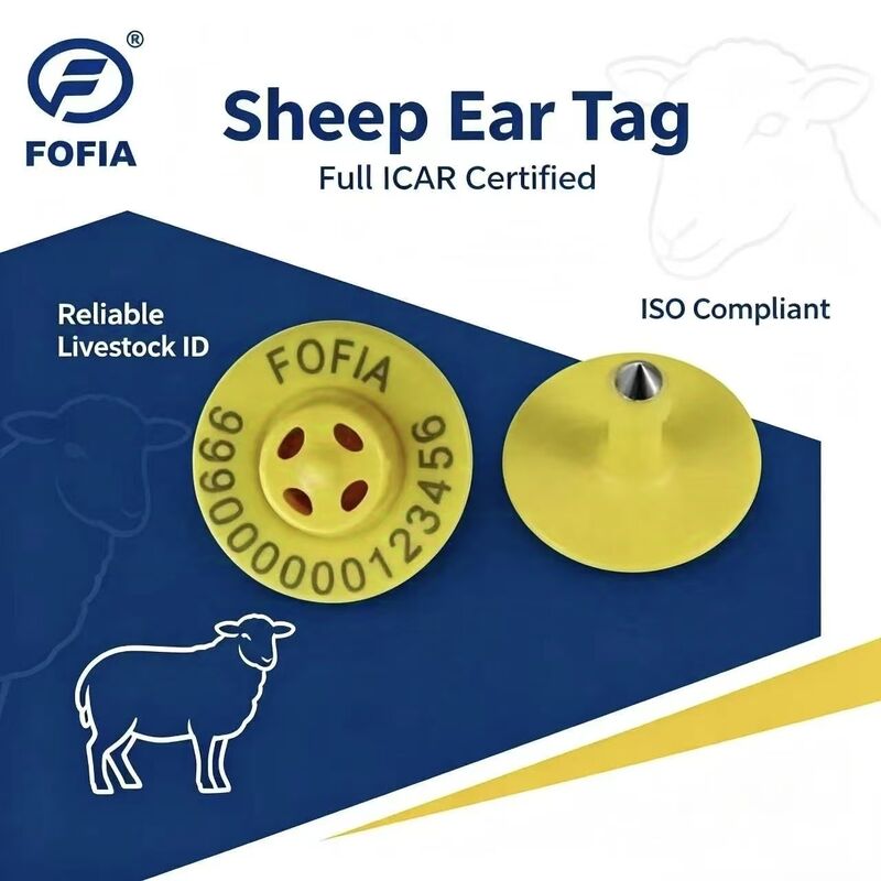 Hochwertiges neues ET957+T901 134,2 kHz TPU elektronisches Ohrzeichen für Schweine Rinder Schafe Hundefarm 10cm Lesereich -20~80C 29.90.3 mm