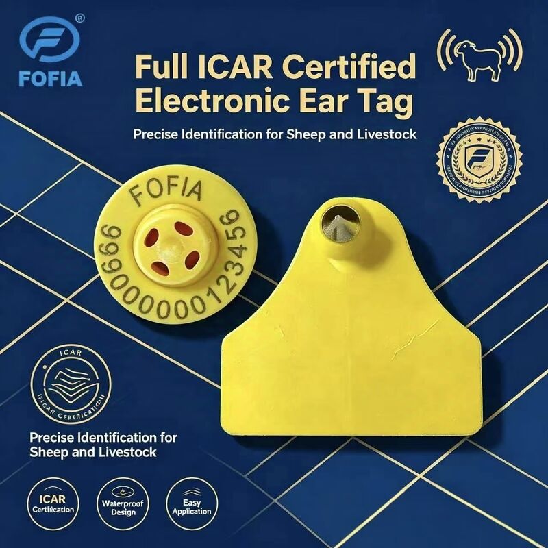 Langlebige wasserdichte elektronische Tierortungs-Ohrplakette für Ziegen und Schafe, neue hochwertige RFID-TPU-Lasercodierung, 3 Jahre Garantie, Modell