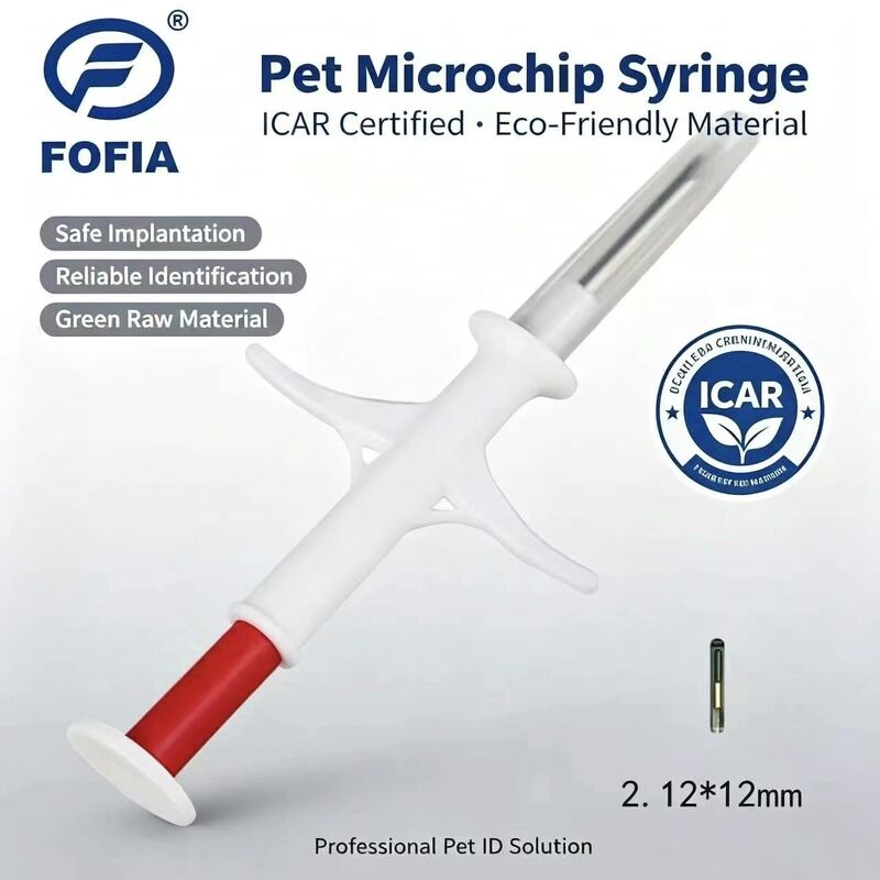 2026 2.12*12mm Heißverkauf Fofia RFID 134.2kHz Tier-Mikrochip ZS006 mit IP67 Wasserdicht für Rinder Kaninchen Haustier Injektion