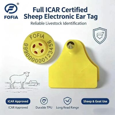 Fofia ET957+T967 Schafe Ziege Rinder Tier Kombination Elektronische Landwirtschaft Nachverfolgung Ohrzeichen Neue hohe Qualität RFID TPU Laser-Codierung 3