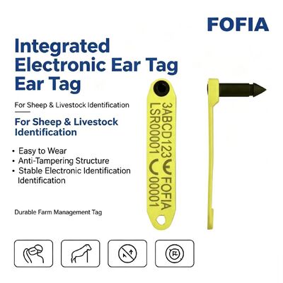 Neue hochtemperaturbeständige integrierte Anti-Shedding-Elektronik-Laser-codierte ET969 gelbe Schaf-RFID-Ohrmarke TPU-Tier