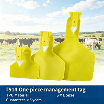Custom New TPU RFID Kunststoff Gelb Rinder Schweine Schafe Ohrmarken für Viehmanagement Fofia T914 Laser-codierte Farm Futterstätte ID