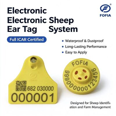 FULL ICAR Zertifiziert 134.2KHz FDX-B RFID TPU Material Gelb Schafe Rinder Ohrenkennzeichen Neues Viehverfolgen ET957+T967 Fofia 5 Jahre